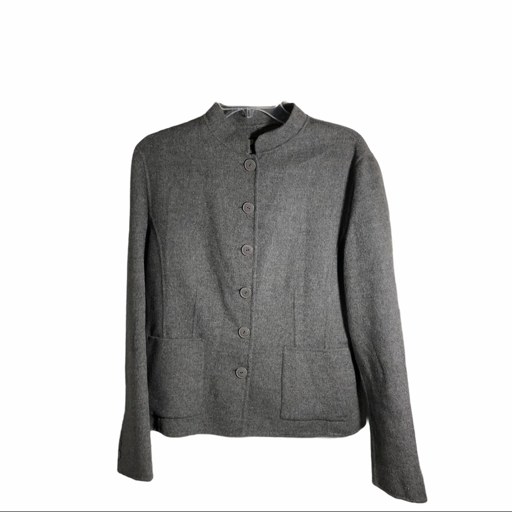 Carole Little Tweed Gray 100% Wool Jacket Women